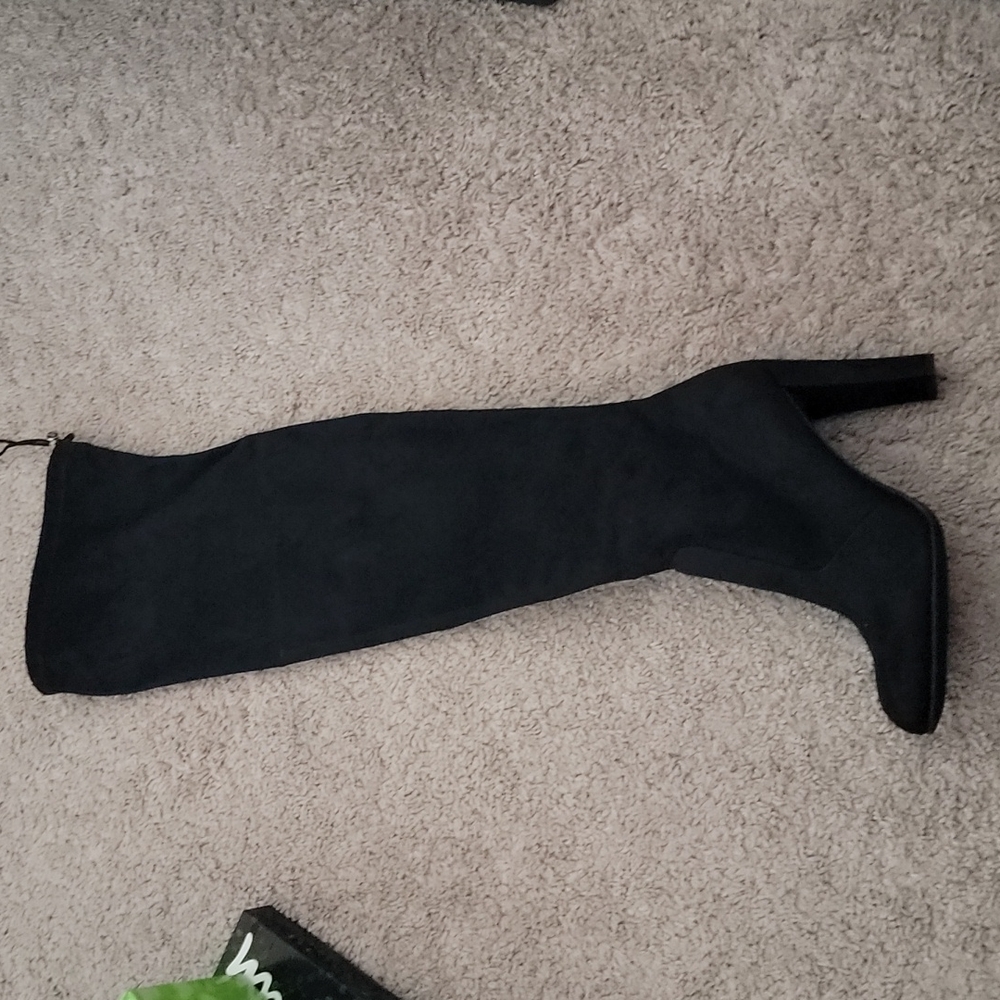 Sam Edelman Black Over the Kneww Boot Heels Size 10